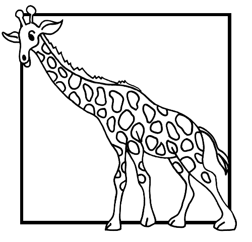 coloriage à dessiner girafe simple
