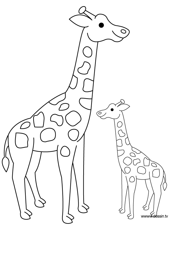 jeux de dessin à colorier girafe