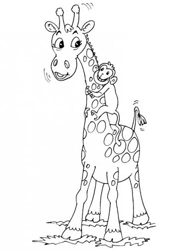 dessin à colorier girafe gratuit imprimer