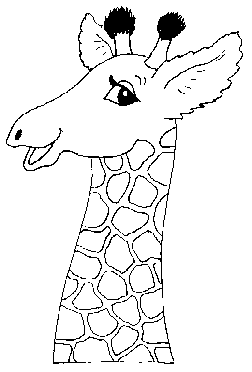 coloriage à dessiner tete de girafe