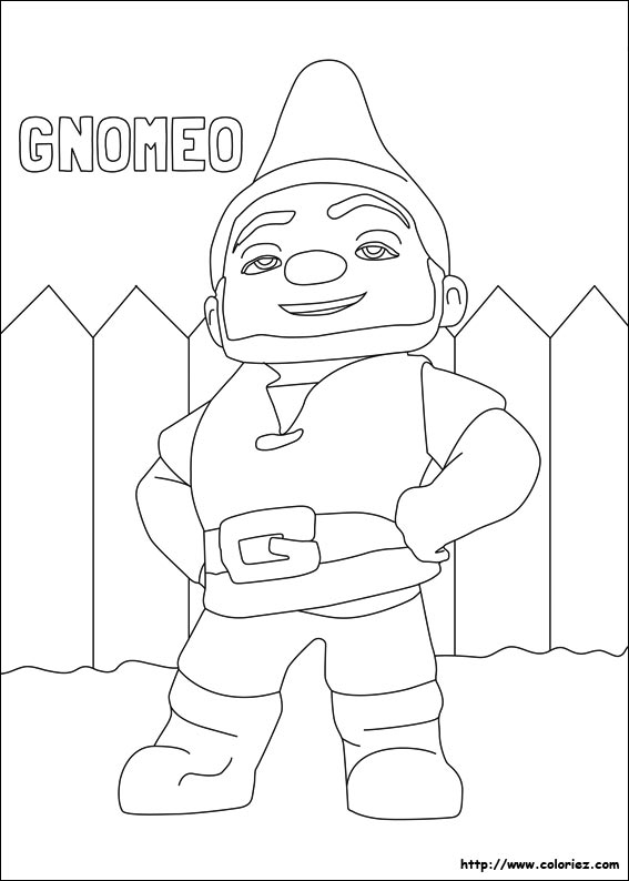 coloriage de gnomeo et juliette