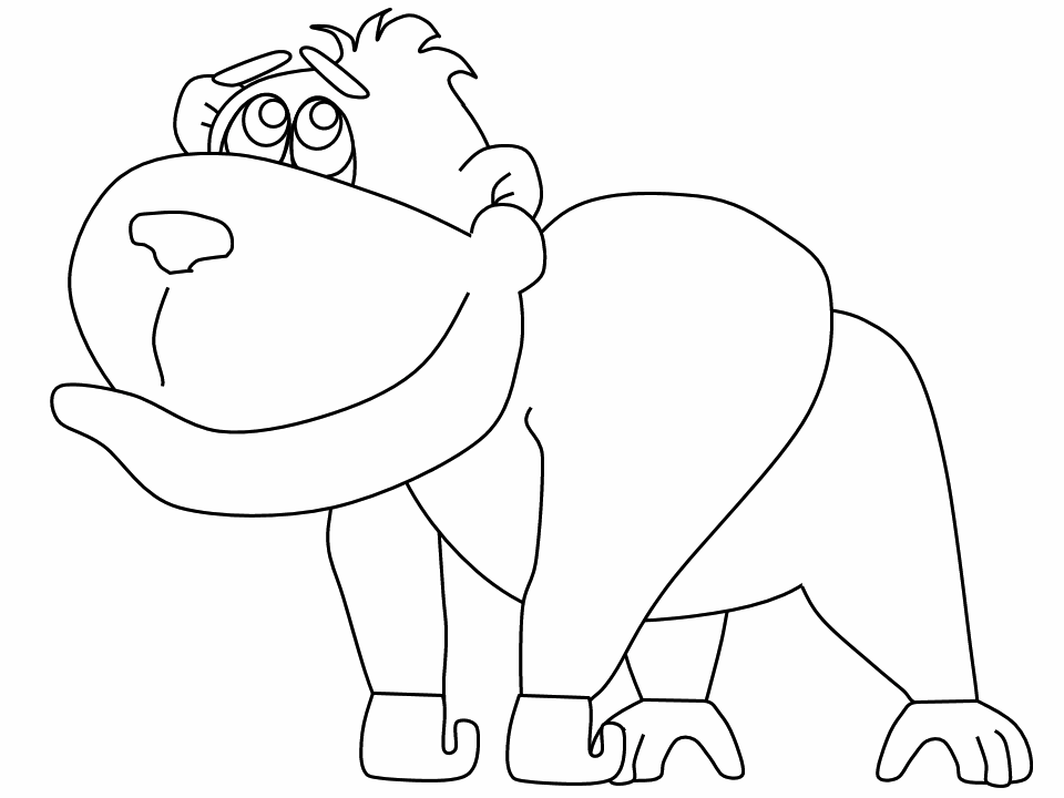 coloriage à dessiner gorille à imprimer