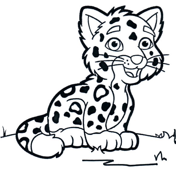 coloriage à dessiner animaux guepard