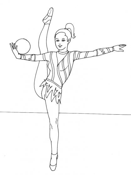 coloriage gymnastique rythmique a imprimer gratuit