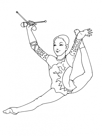 coloriage de gymnastique gratuit a imprimer