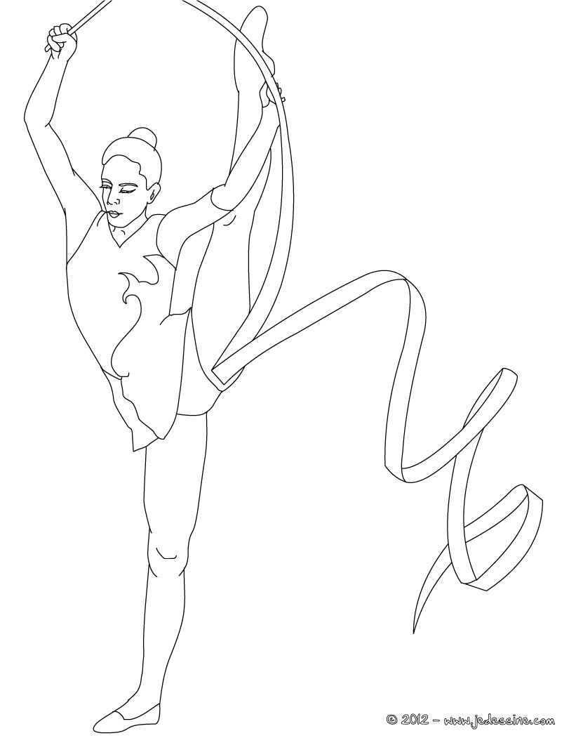 coloriage à dessiner de gymnastique au barre