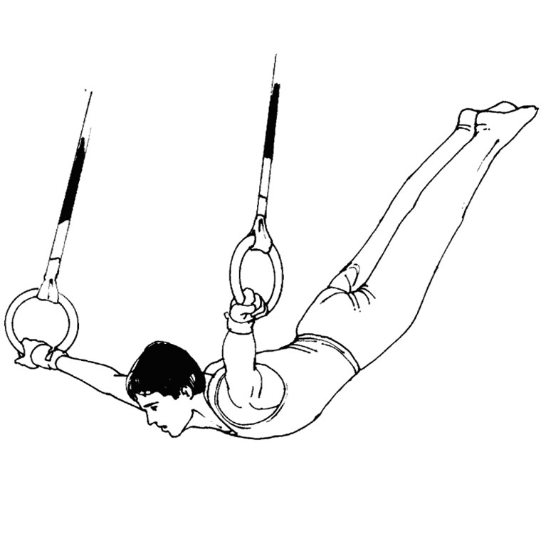 coloriage à dessiner gymnastique barre