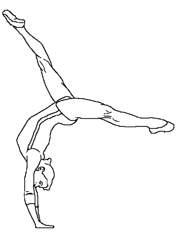coloriage à dessiner gymnastique saut de cheval
