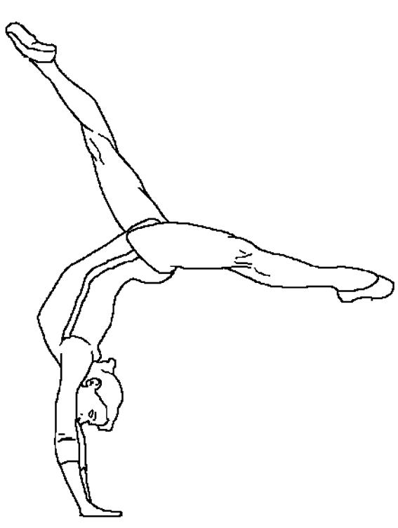 coloriage  dessiner gymnastique saut de cheval