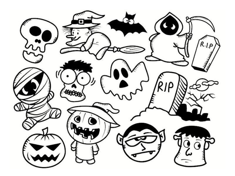 dessin à colorier pour halloween qui fait peur