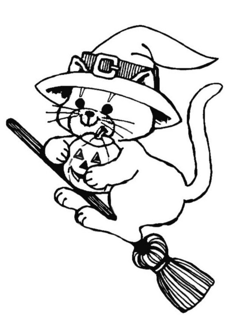 caillou coloring pages halloween cat - photo #18