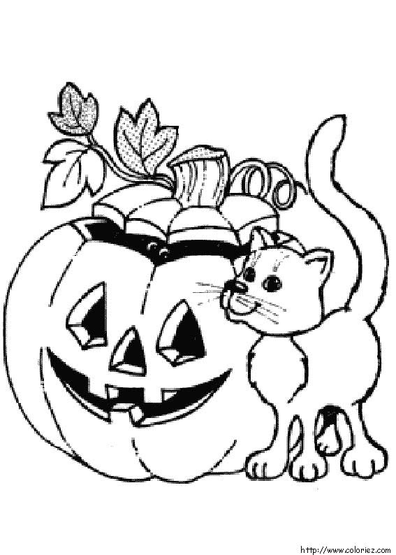 coloriage à dessiner halloween a imprimer citrouille