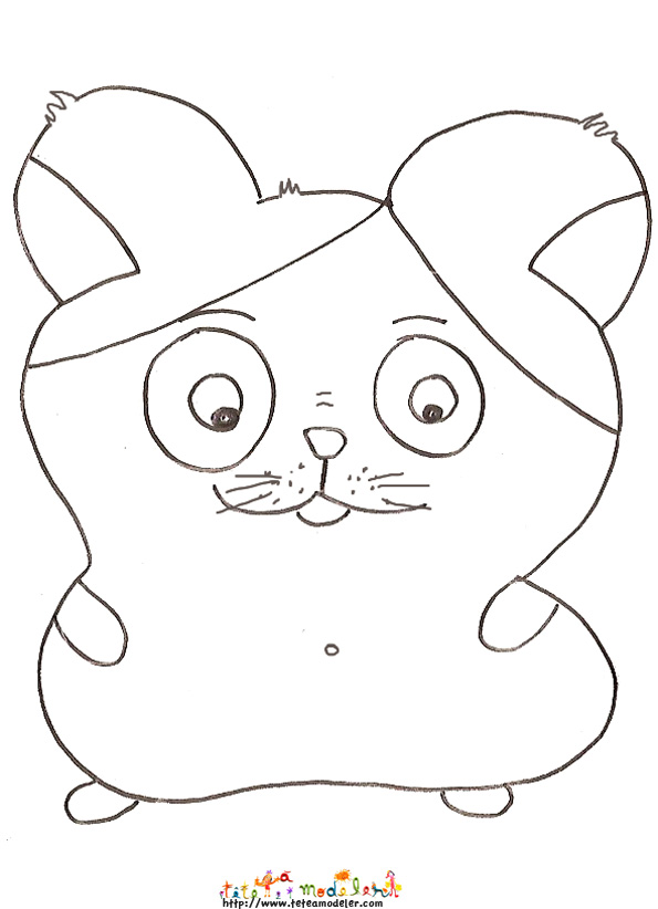 coloriage hamster facile