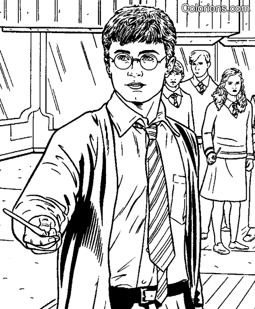 coloriage de harry potter à imprimer