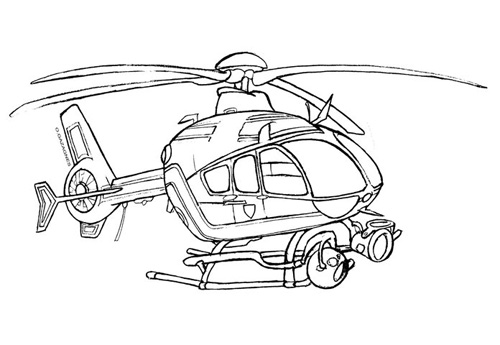 coloriage helicoptere de police