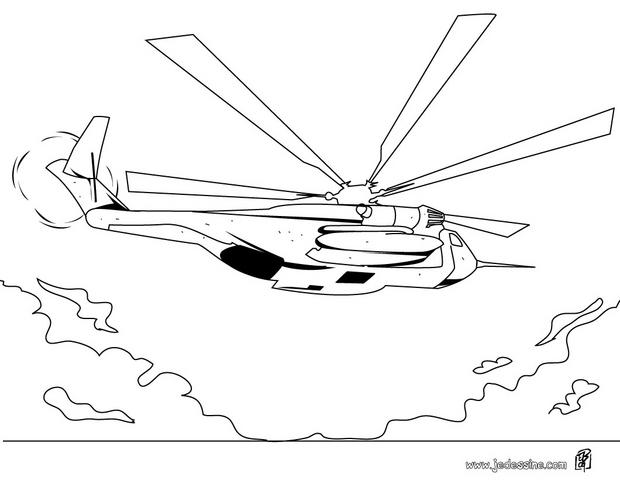 dessin à colorier helicoptere en ligne