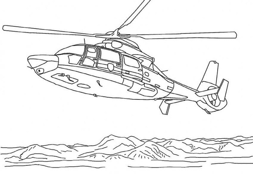 Coloriage Hélicoptère à colorier - Dessin à imprimer coloriage d'hélicoptère de gendarmerie