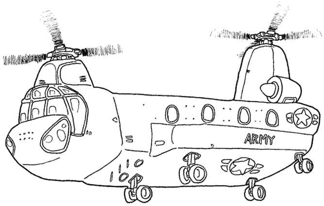 coloriage à dessiner helicoptere gratuit