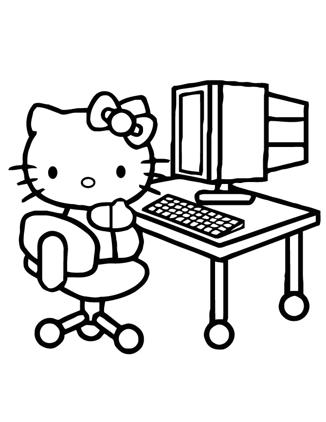 coloriage hello kitty a colorier sur ordinateur