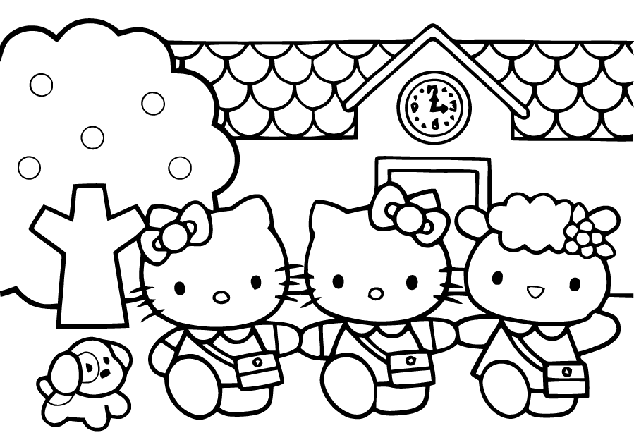 Coloriage204 Coloriage Hello Kitty à Imprimer A4