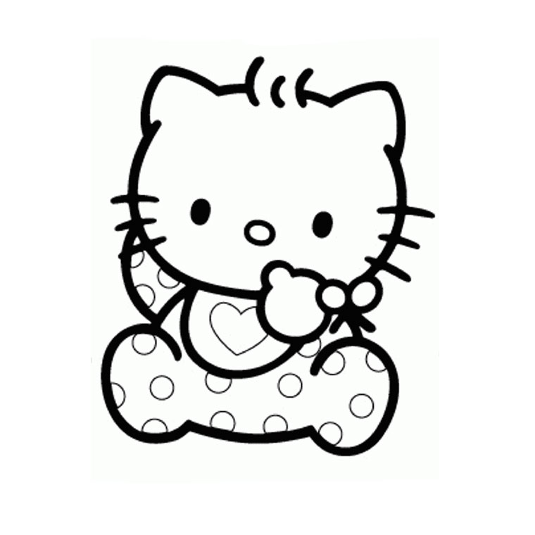 19 dessins de coloriage Hello Kitty Coeur à imprimer coloriage hello kitty coeur