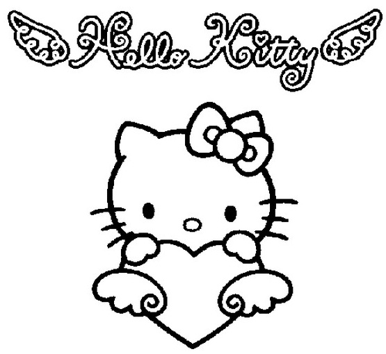 19 dessins de coloriage Hello Kitty Coeur à imprimer coloriage hello kitty coeur