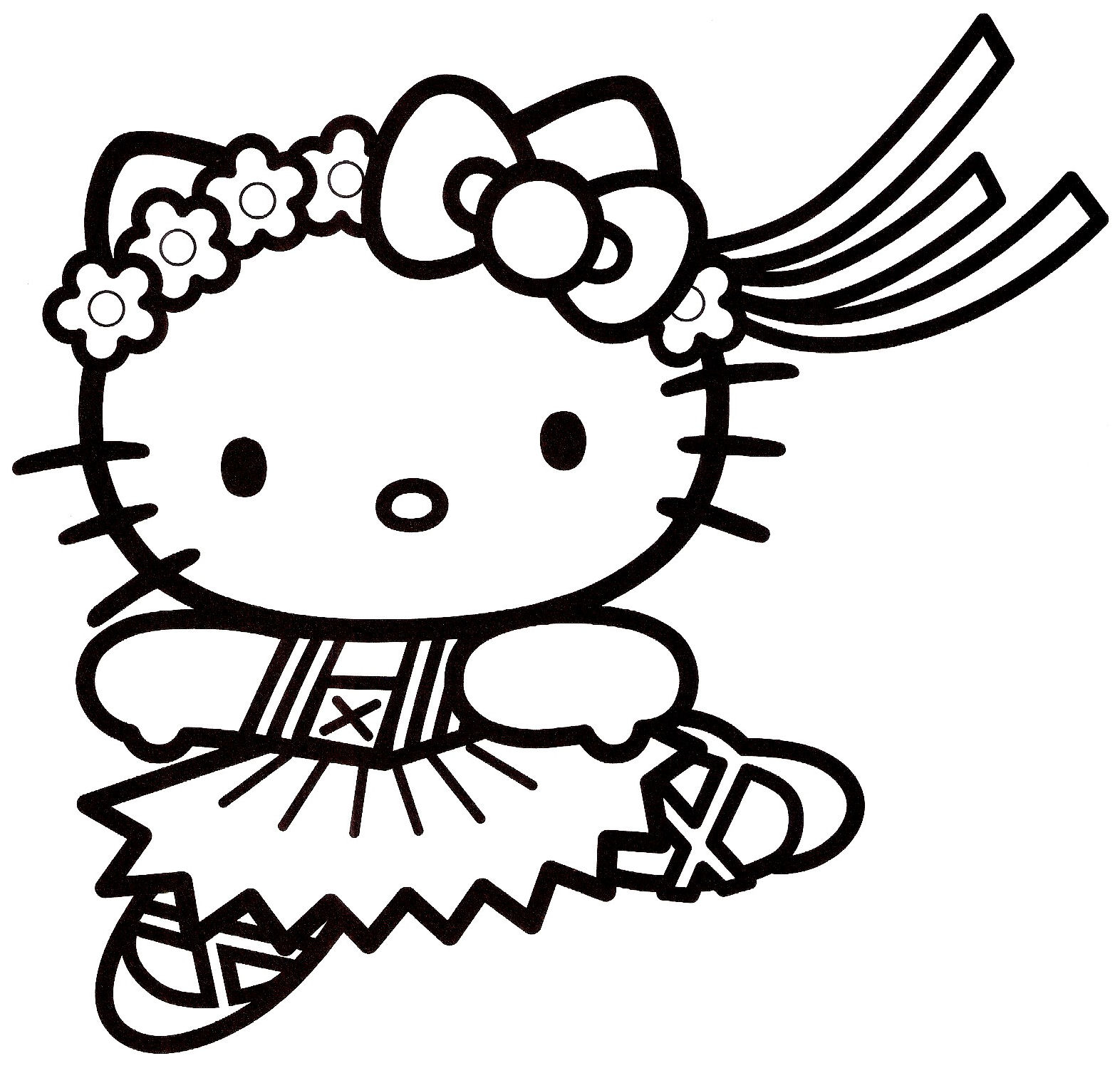 Hello Kitty Danseuse   colorier Voir le dessin