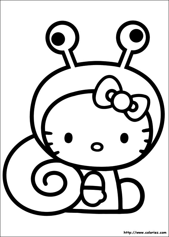 coloriage hello kitty hugo lescargot