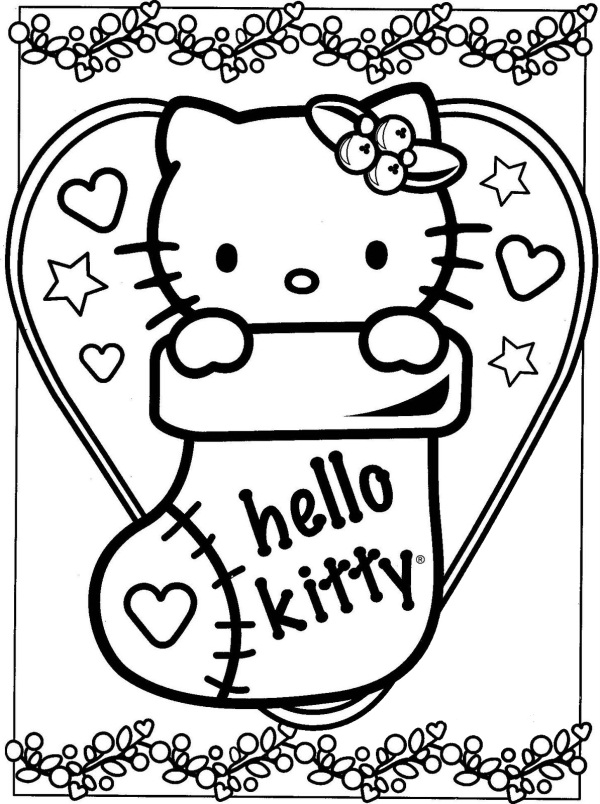 JEU COLORIAGE DE NOËL HELLO KITTY Gratuit sur JEU  - coloriage hello kitty noel