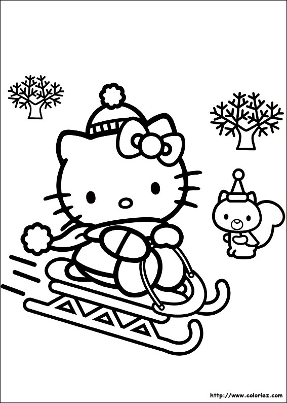 COLORIAGE HELLO KITTY Gratuit sur JEU  - coloriage hello kitty noel