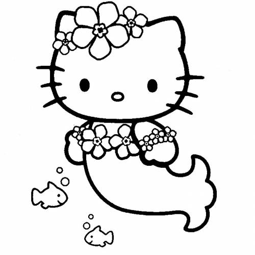 Les coloriages de Hello Kitty Coloriez  - coloriage hello kitty sirene