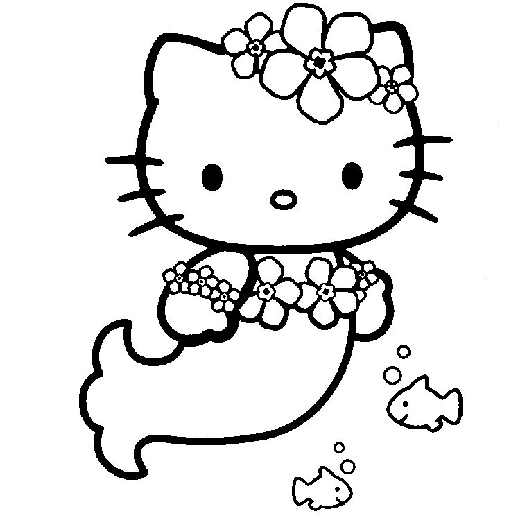 coloriage hello kitty sirene