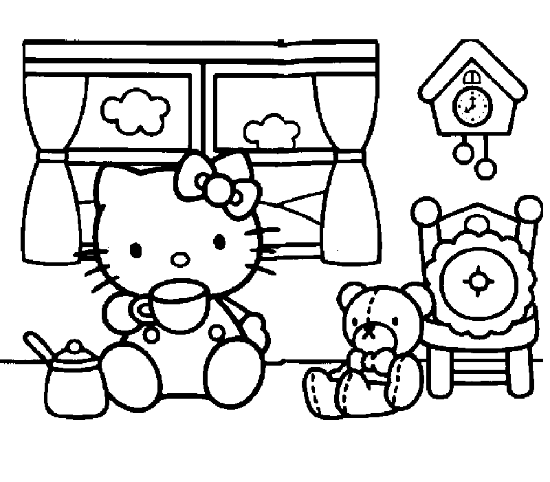 coloriage hello kitty facile