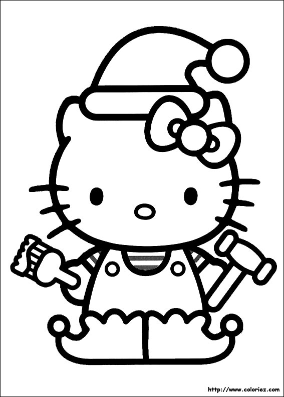 coloriage hello kitty joyeux anniversaire