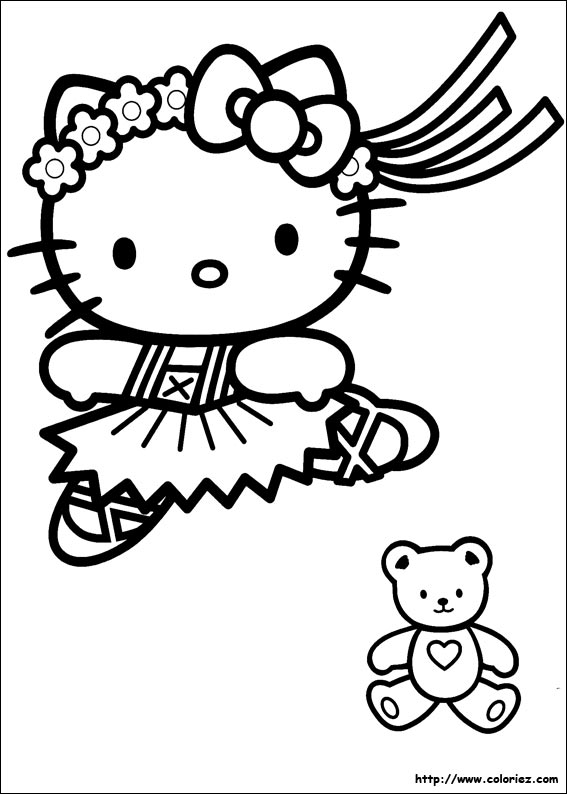 coloriage tv hello kitty coeur