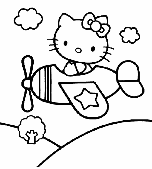 coloriage hello kitty balanÃ§oire