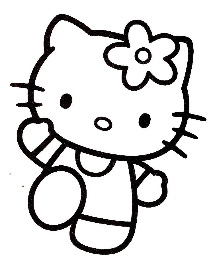 coloriage hello kitty qui danse