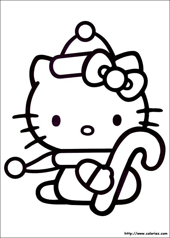 coloriage hello kitty jardin