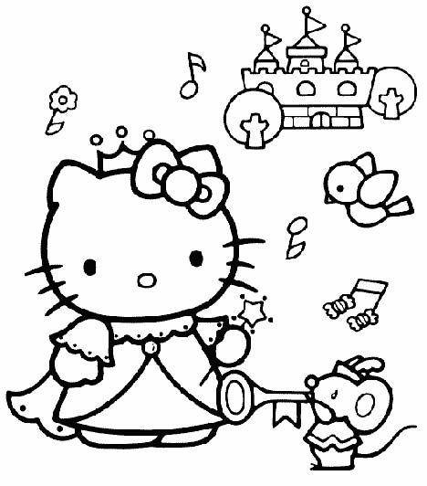 coloriage hello kitty en voiture