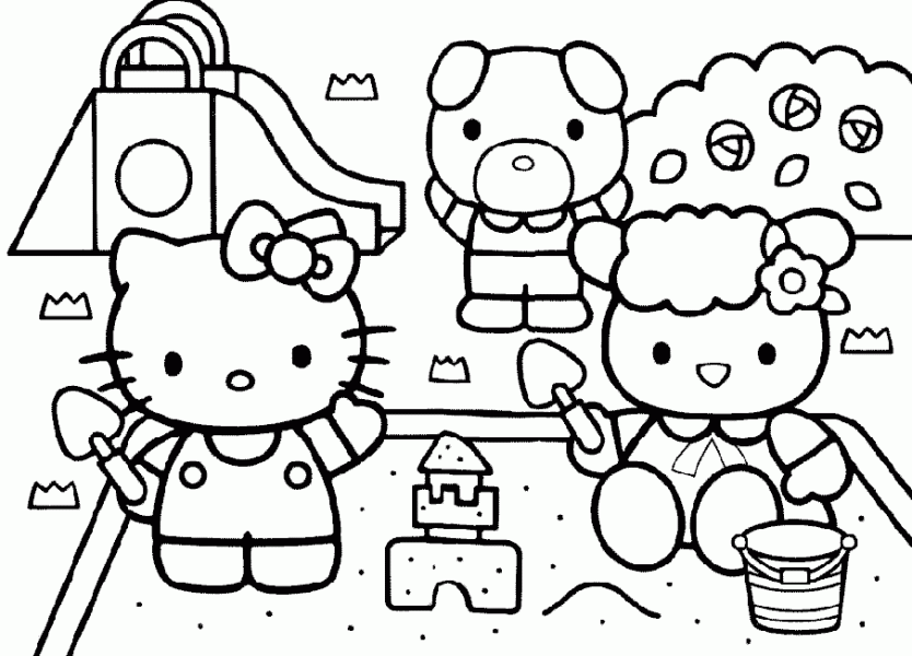 coloriage d'anniversaire hello kitty  imprimer