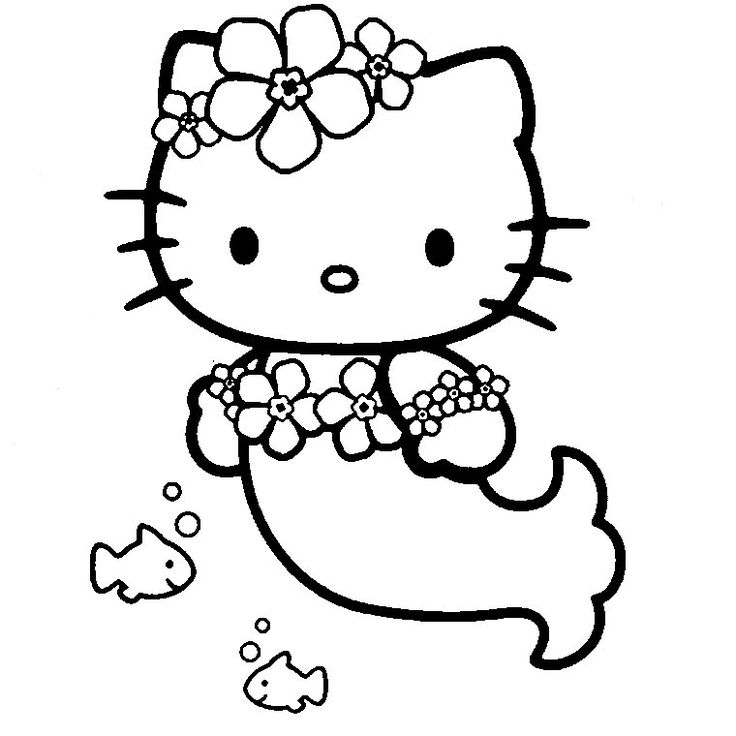 coloriage hello kitty sirene en ligne