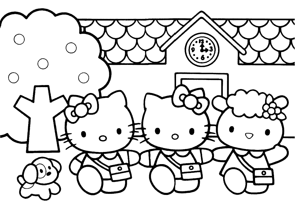 coloriage hello kitty en vacances