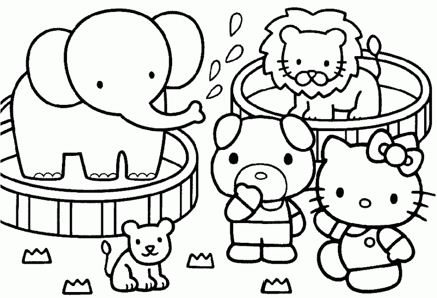 coloriage d'hello kitty sur hugo l'escargot