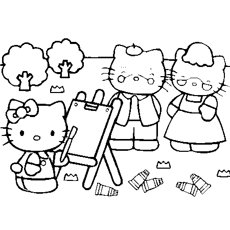 coloriage hello kitty sur hugo l'escargot