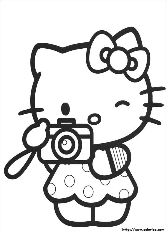 coloriage hello kitty neige