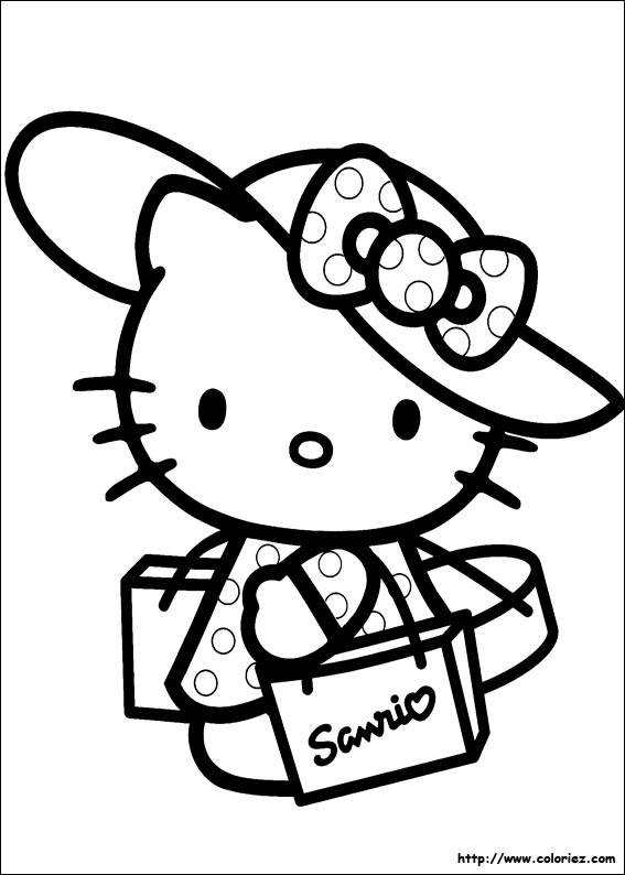 coloriage hello kitty bon anniversaire