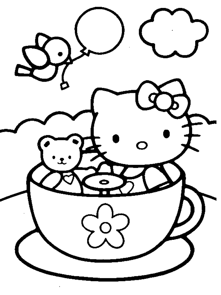 coloriage hello kitty sur un dauphin