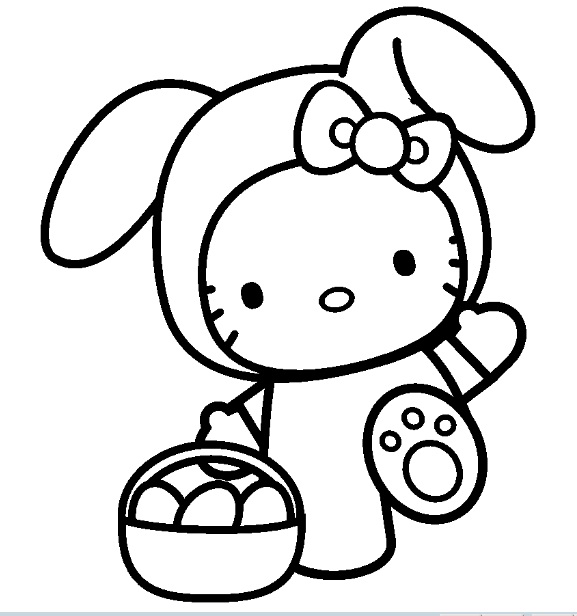 coloriage a imprimer hello kitty au zoo