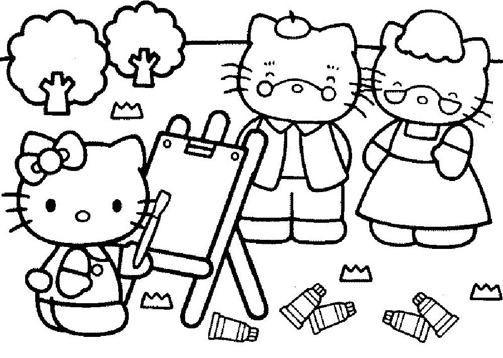 coloriage hello kitty peinture