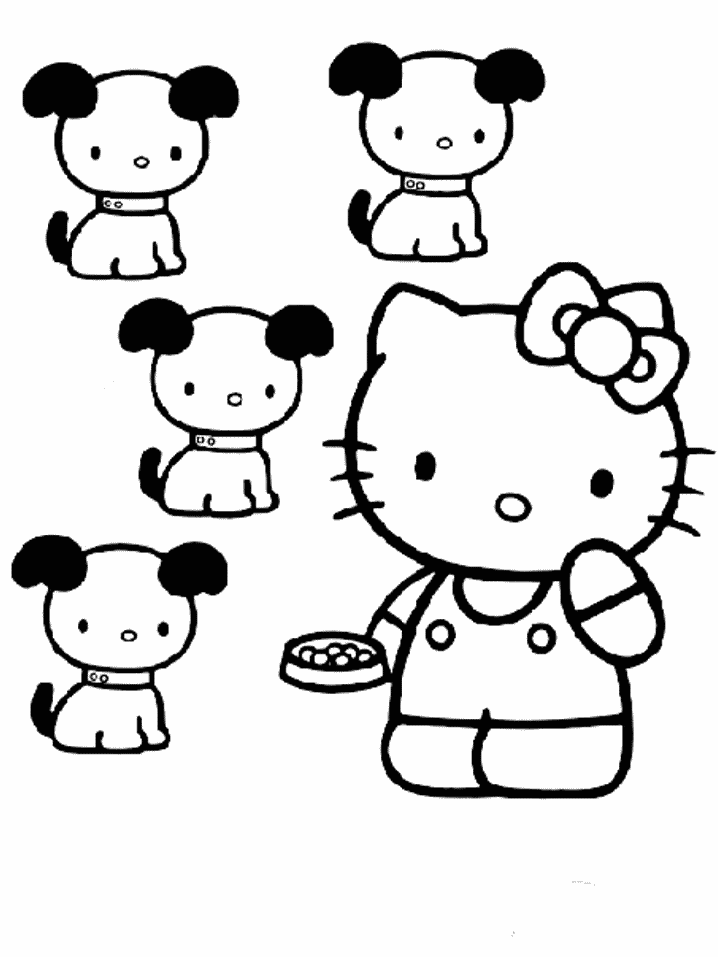 coloriage hello kitty dans le bain